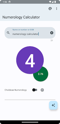 Android application Numerology Calculator screenshort