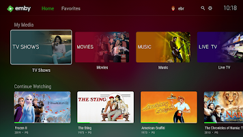 screenshot of Emby for Android TV