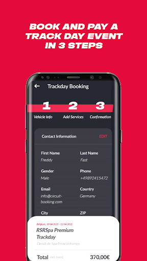 Circuit Booking Screen 3