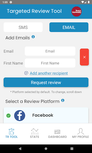 Android application Targeted Review Tool screenshort