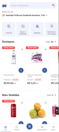 Android application Nobre Supermercados screenshort