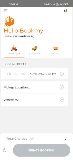 Android application Bookmycargo Customer screenshort