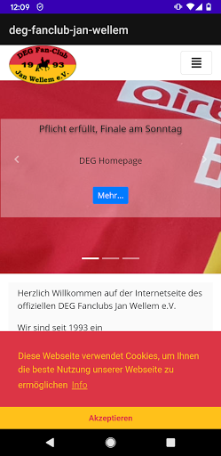 Android application DEG Fanclub Jan Wellem screenshort