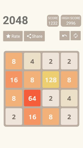 Android application 2048 screenshort