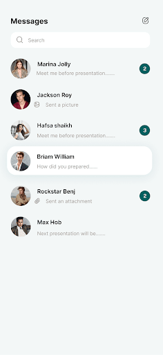 Android application chatGO - mailbox screenshort