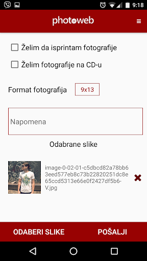 Android application PhotoWeb screenshort