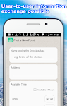 screenshot of Smoking area info sharing map