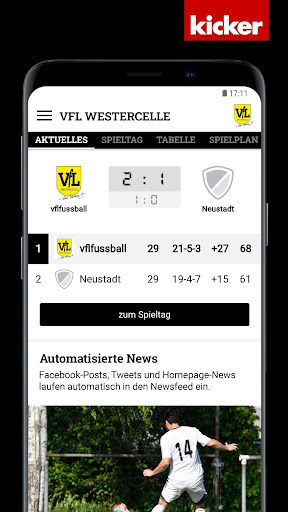 Android application vflfussball screenshort