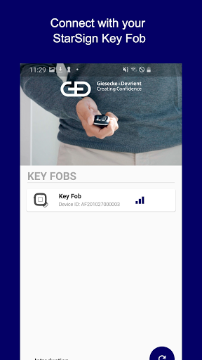 Android application StarSign Key Fob screenshort