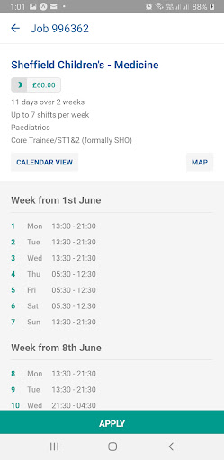 NHSP:Connect Screen 2