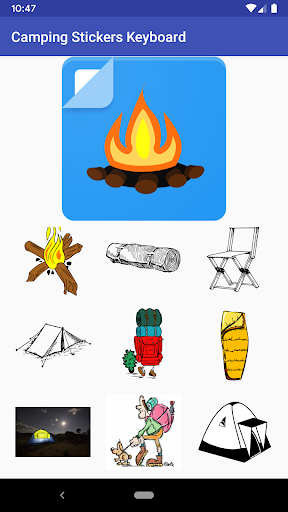Camping Stickers - Outdoors with GBOARD Keyboard