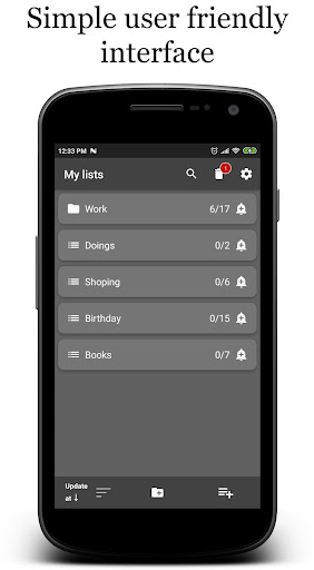 Android application Just lists for everything screenshort