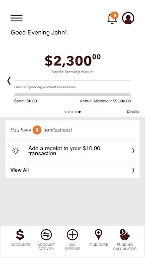 BMA Health Spending Account Screen 3