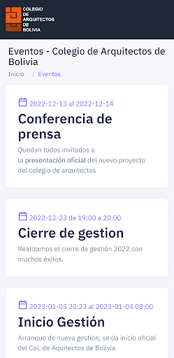 Colegio Arquitectos de Bolivia Screen 3