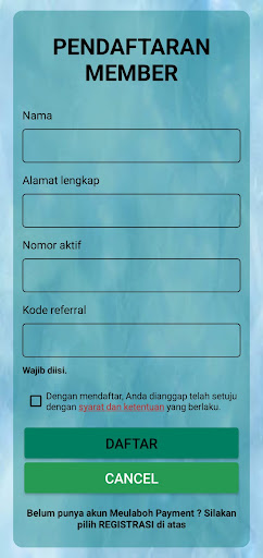 Android application Meulaboh Payment screenshort