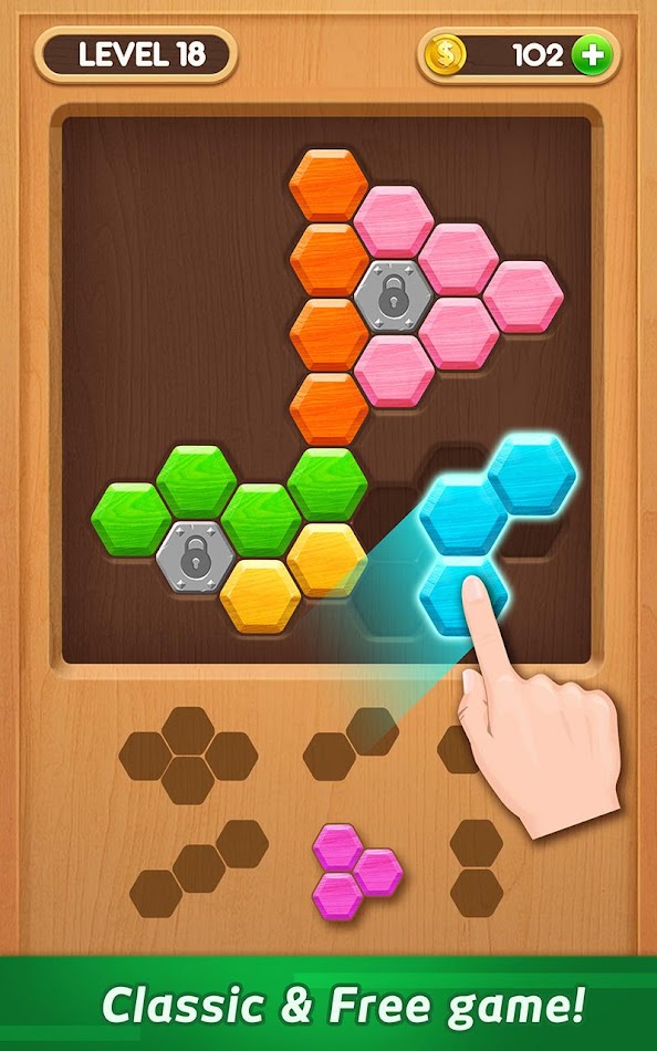 #7. Wood Block Puzzle - Hexa (Android) Door: Classic Puzzle Games Studio