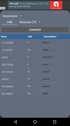 Android application Unit Converter - Free ed. screenshort