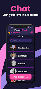 Screenshot 5 Famed.Chat: Celebrity Chat AI android
