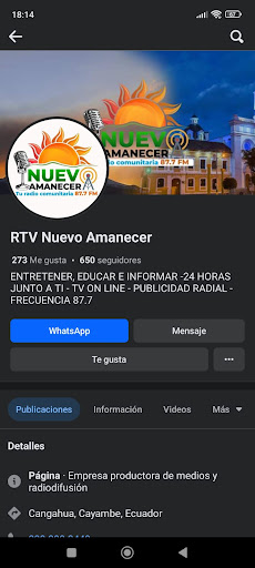 Radio Nuevo Amanecer 87.7 FM Screen 3