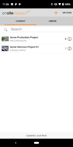Android application Onsite Inspect screenshort