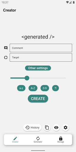 Android application Password Creator [Flutter] screenshort