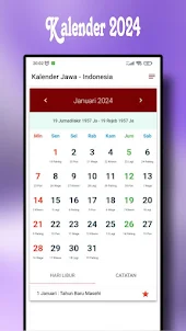 Kalender Jawa - Indonesia 2024
