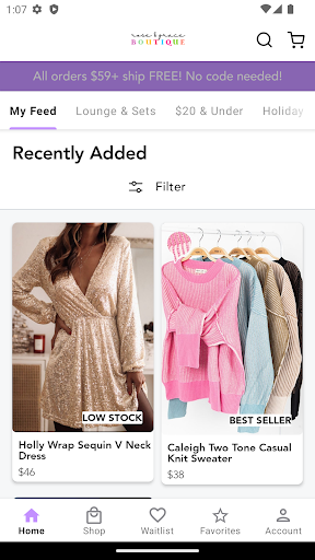 Android application Rose & Grace Boutique screenshort