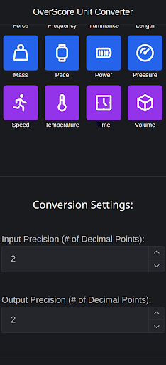 OverScore Unit Converter Screen 3