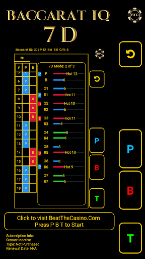 Android application Baccarat IQ: 7D screenshort