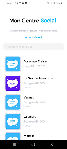 Android application Mon Centre Social screenshort