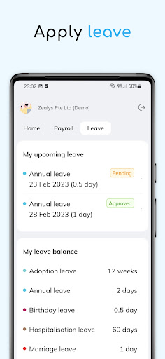 Zealys HRMS Screen 3
