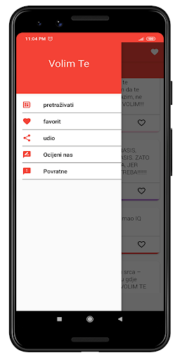volim te draga SMS Screen 3