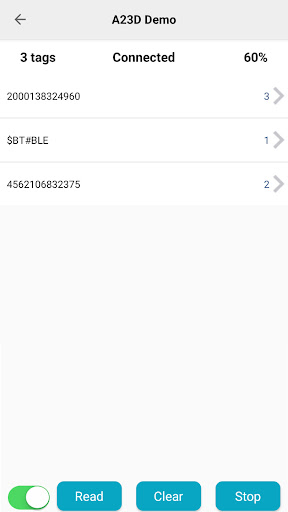 ASR-A23D Demo App Screen 2