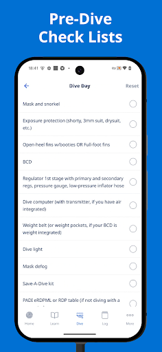 Screenshot of PADI