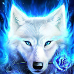 Blue Ice Fire Wolf Wallpaper Apk