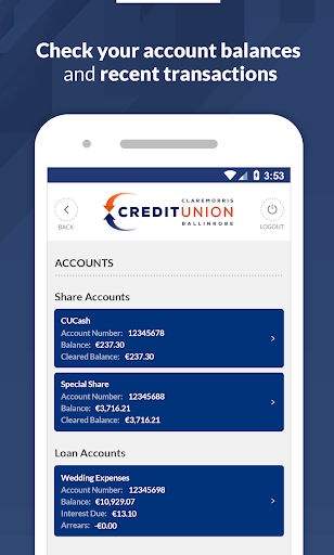 St. Colmans Credit Union Screen 2