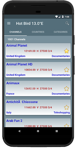 All Sats Frequencies - WikiSat Screen 2