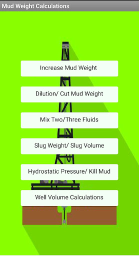 Android application Mud Weight Calculations screenshort