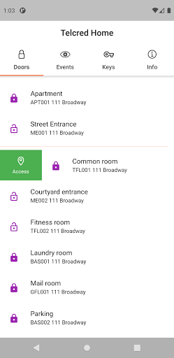 Android application Telcred Home screenshort