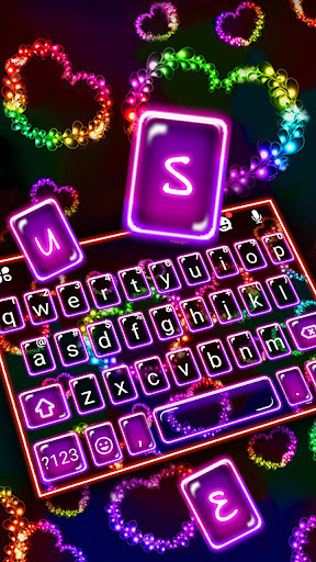 Android application Colorful Hearts Keyboard Theme screenshort