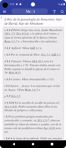 Android application Biblia de Estudio Reina Valera screenshort
