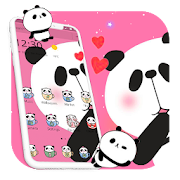 Kawaii Pink Panda Cartoon Theme  Icon