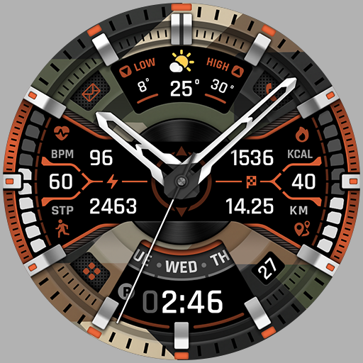 BRN191 CAMO Hybrid watch face