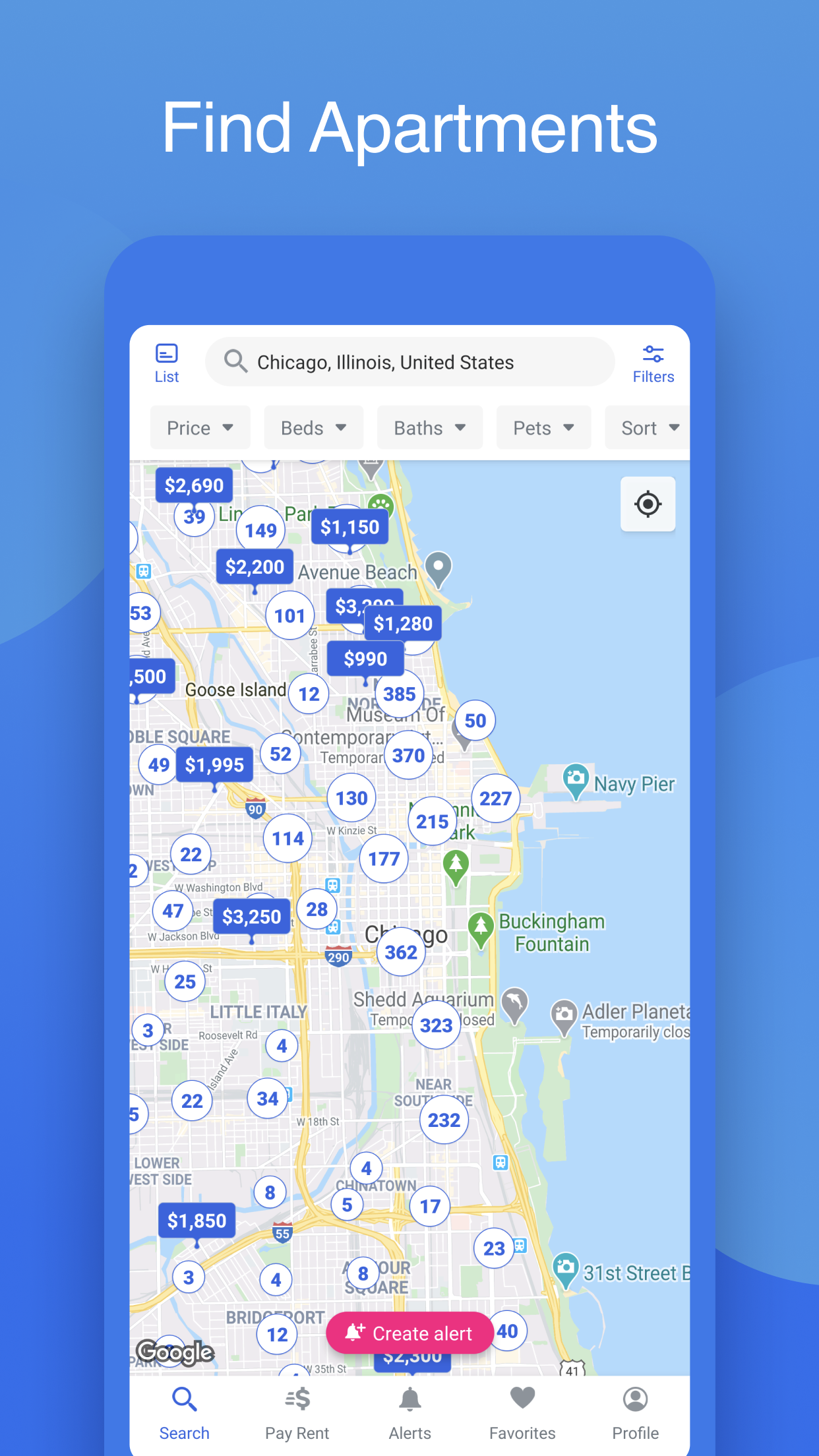 Android application Zumper - Apartment Rental Finder screenshort