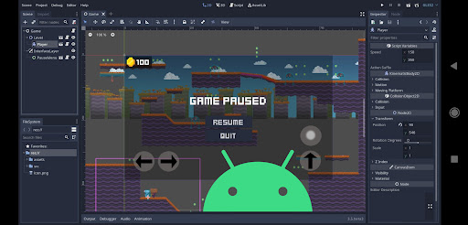 Android application Godot Editor 4 screenshort