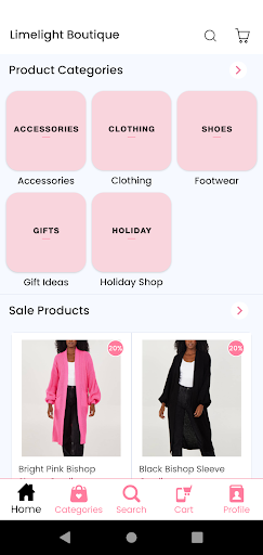 Android application Limelight Boutique screenshort