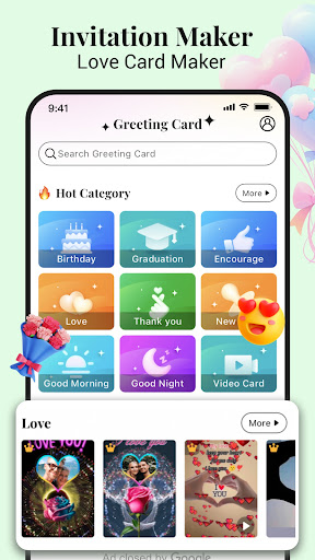 Android application Cardory: Love Card Maker App screenshort