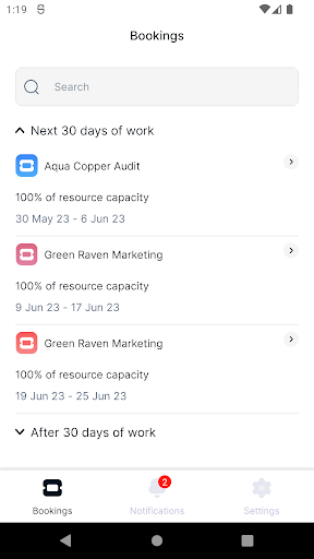 Android application Retain Mobile App screenshort