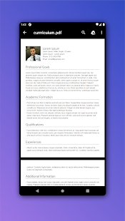 Curriculum Manager / Resume Screenshot