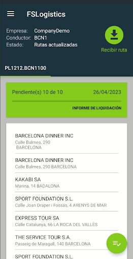 Android application FsLogistics screenshort